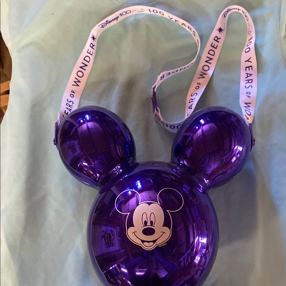 Disney Purple balloon Mickey Mouse popcorn bucket 100 years of wonder